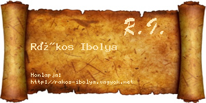 Rákos Ibolya névjegykártya