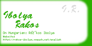 ibolya rakos business card